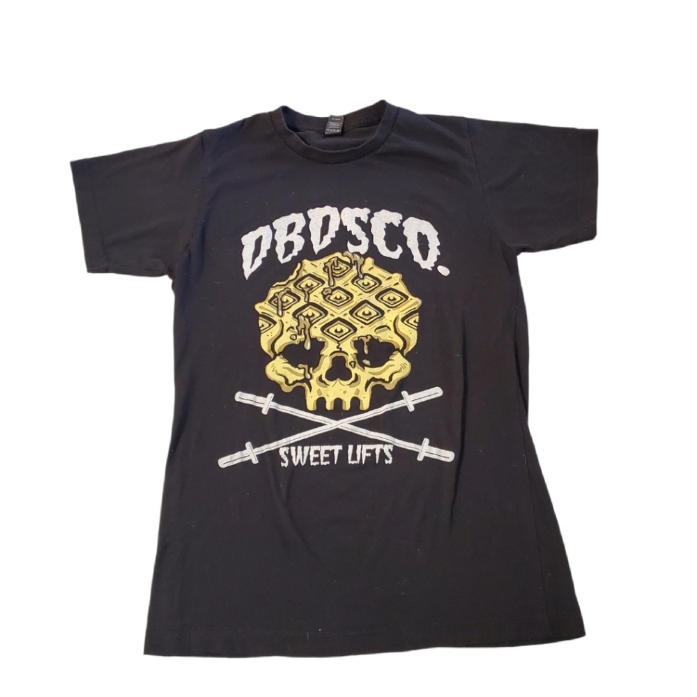 DBDSCo. Adult Black Waffle Barbells‎ Sweet Lifts Crossfit T-Shirt Small